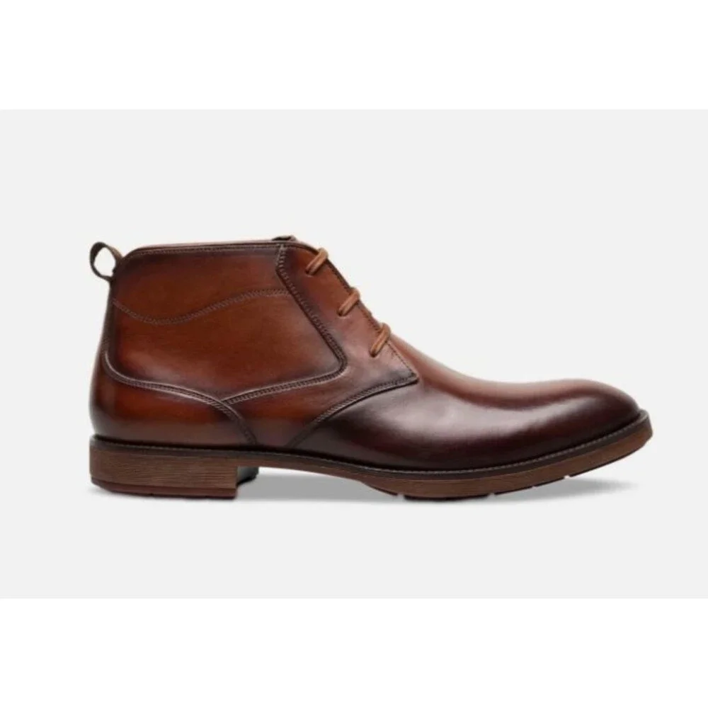 Stacy‎ Adams Kyron Men's Chukka Boots Cognac Smooth Leather Size 11M 25545